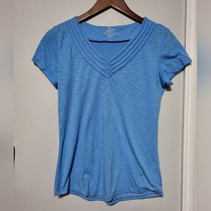 Kuhl Blue V-Neck Slub Short Sleeve Tshirt Women's Size Small